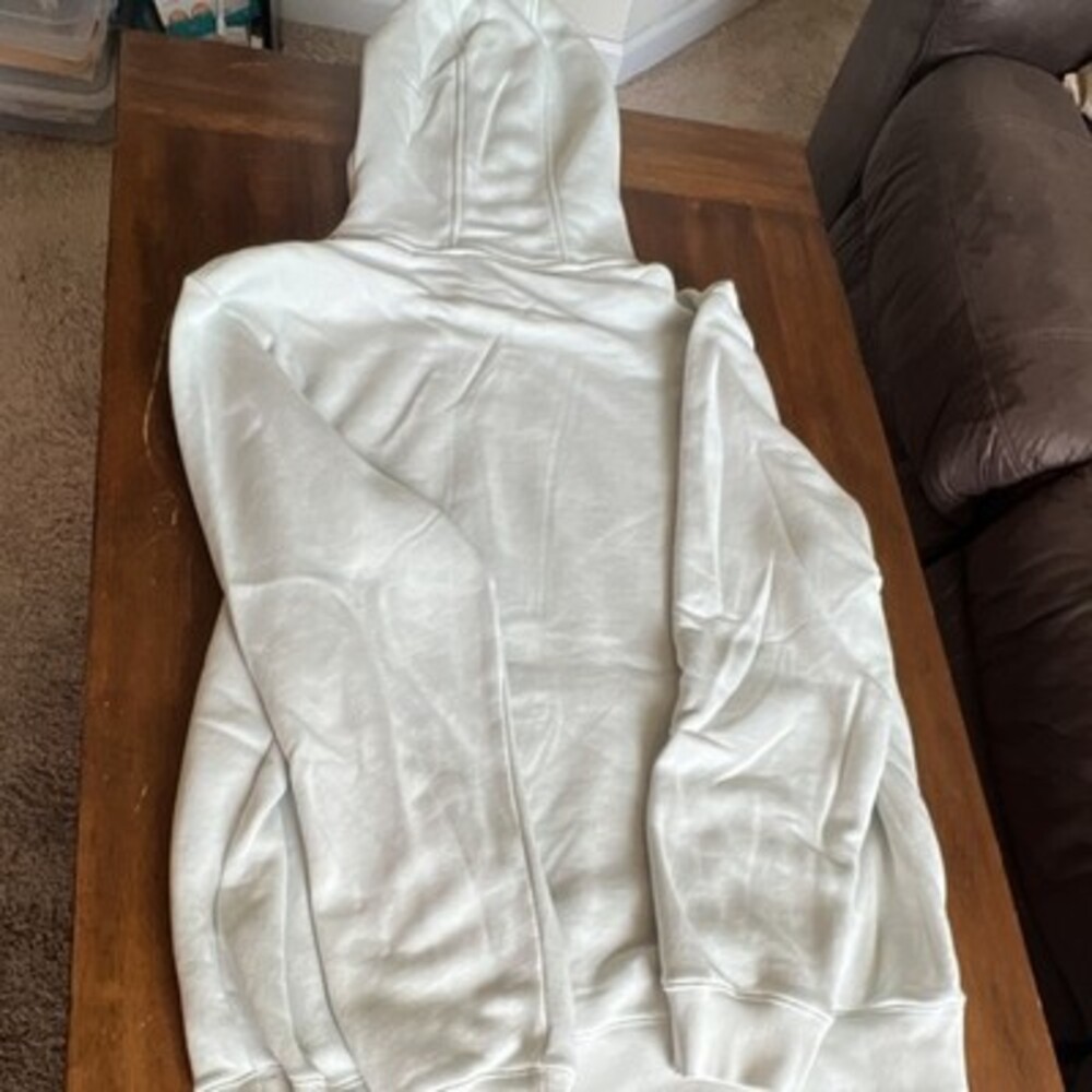 HUGO Men’s Pullover Hoodie White Solid Fleece Logo Drawstring Pockets XL - Picture 7 of 7